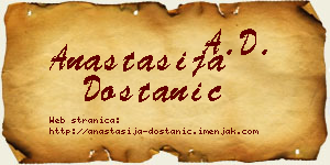 Anastasija Dostanić vizit kartica